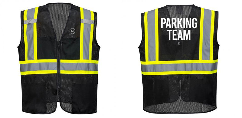 Custom Black Safety Vest Reflective High Visibility with Pockets