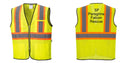 Custom Yellow Mesh Class 2 Reflective Safety Vest with Pockets