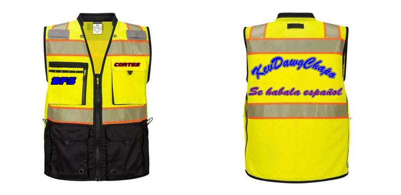 Custom Premium Two-toned Surveyor Safety Vest with Segmented Tape