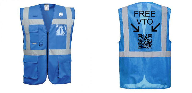 Custom ROYAL BLUE Professional Executive Style Safety Vest