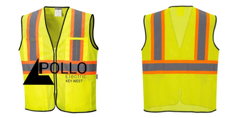 Custom Yellow Mesh Class 2 Reflective Safety Vest with Pockets