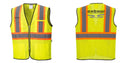 Custom Yellow Mesh Class 2 Reflective Safety Vest with Pockets