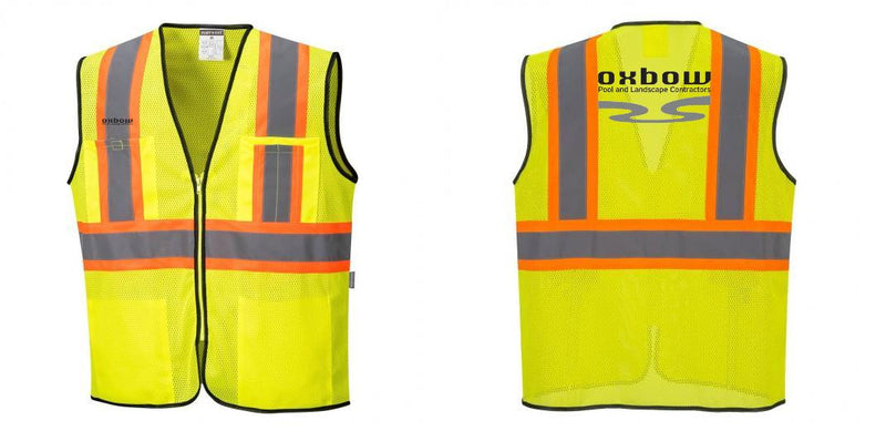 Custom Yellow Mesh Class 2 Reflective Safety Vest with Pockets