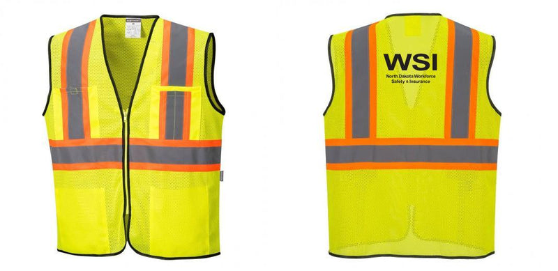 Custom Yellow Mesh Class 2 Reflective Safety Vest with Pockets