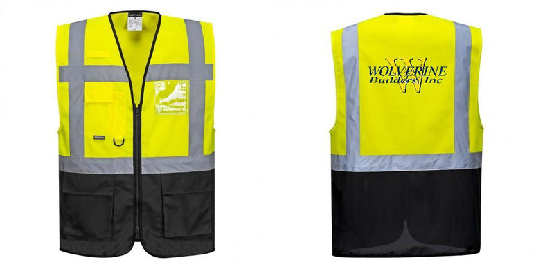 Custom Warsaw Yellow and Black Professional Style Safety Vest