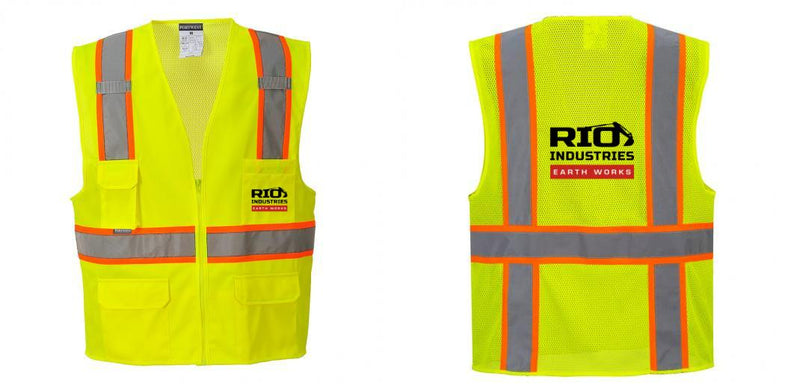Custom Yellow Class 2 Safety Vest with Cooling Mesh Back