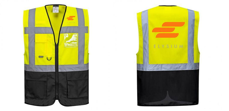 Custom Warsaw Yellow and Black Professional Style Safety Vest