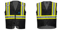 Custom Black Safety Vest Reflective High Visibility with Pockets
