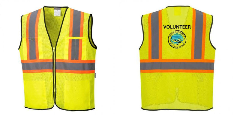 Custom Yellow Mesh Class 2 Reflective Safety Vest with Pockets