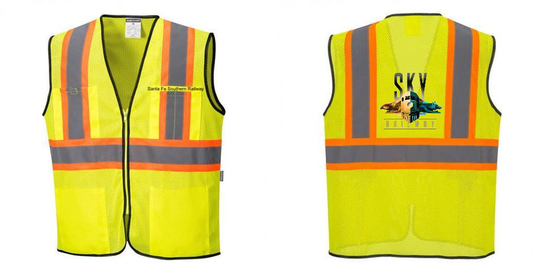 Custom Yellow Mesh Class 2 Reflective Safety Vest with Pockets