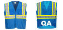 Custom Royal Blue Safety Vest Reflective High Visibility with Pockets