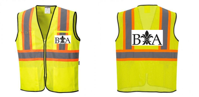 Custom Yellow Mesh Class 2 Reflective Safety Vest with Pockets