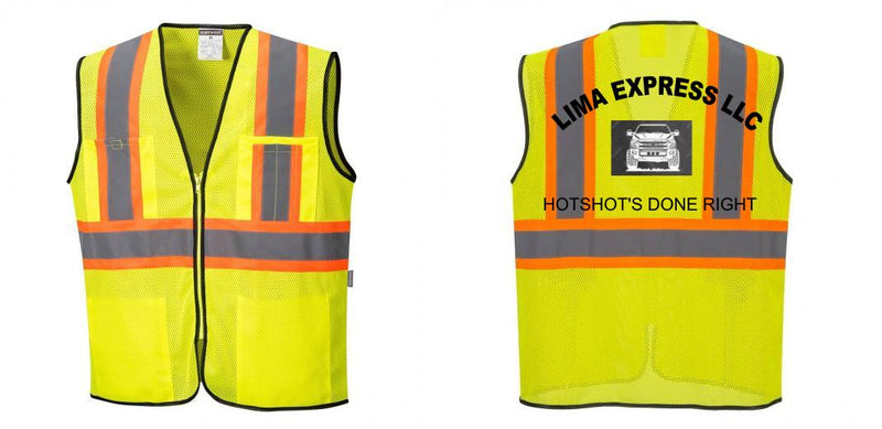Custom Yellow Mesh Class 2 Reflective Safety Vest with Pockets