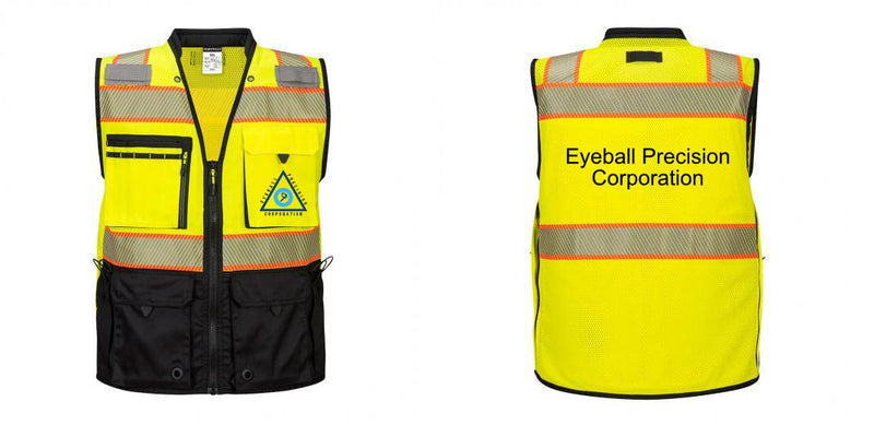 Custom Premium Two-toned Surveyor Safety Vest with Segmented Tape