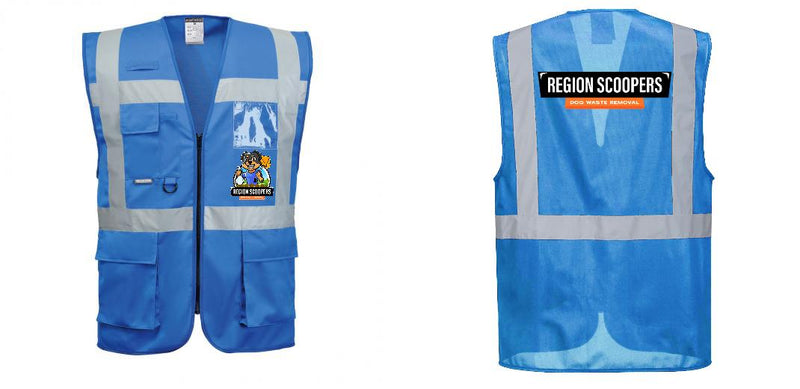 Custom ROYAL BLUE Professional Executive Style Safety Vest