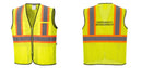 Custom Yellow Mesh Class 2 Reflective Safety Vest with Pockets