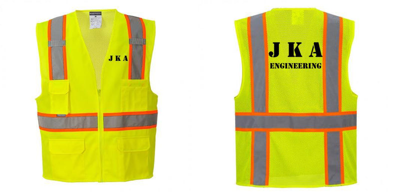 Custom Yellow Class 2 Safety Vest with Cooling Mesh Back