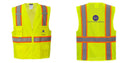 Custom Yellow Class 2 Safety Vest with Cooling Mesh Back