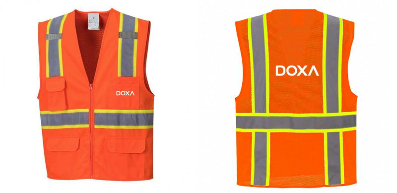 Custom Orange Class 2 Safety Vest with Cooling Mesh Back