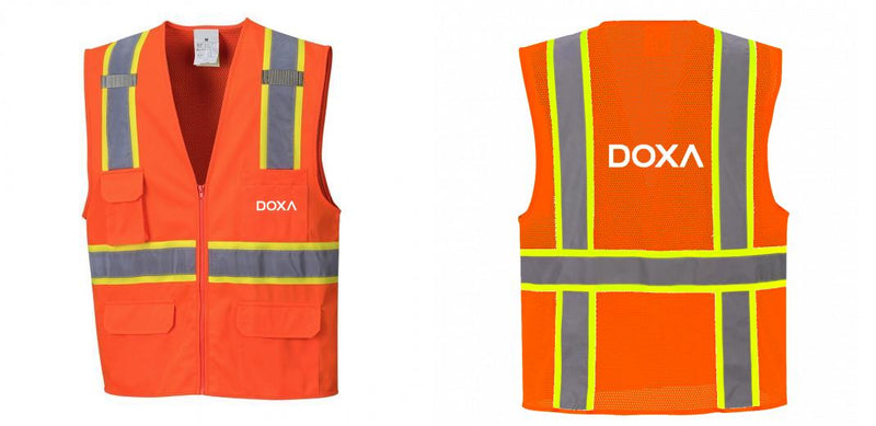 Custom Orange Class 2 Safety Vest with Cooling Mesh Back