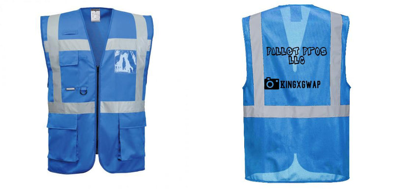 Custom ROYAL BLUE Professional Executive Style Safety Vest