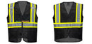 Custom Black Safety Vest Reflective High Visibility with Pockets