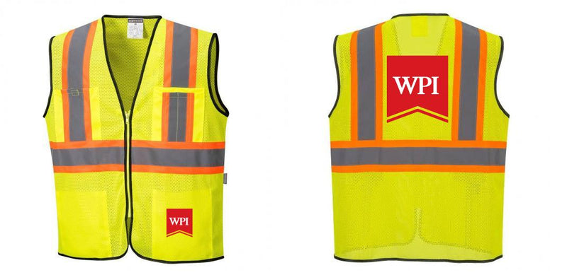 Custom Yellow Mesh Class 2 Reflective Safety Vest with Pockets