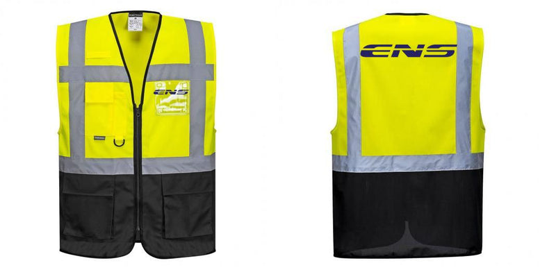 Custom Warsaw Yellow and Black Professional Style Safety Vest