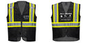 Custom Black Safety Vest Reflective High Visibility with Pockets