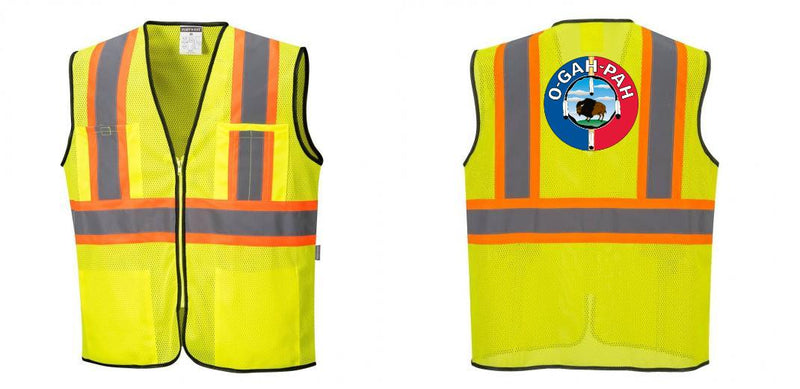 Custom Yellow Mesh Class 2 Reflective Safety Vest with Pockets