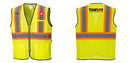 Custom Yellow Mesh Class 2 Reflective Safety Vest with Pockets