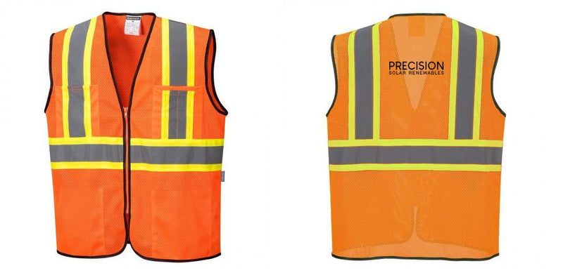 Custom Yellow Mesh Class 2 Reflective Safety Vest with Pockets
