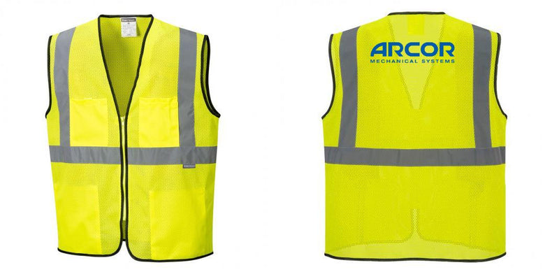 Custom Lightweight High Visibility Yellow Tampa Mesh Vest