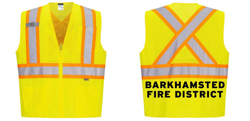 Custom X-Back YELLOW Mesh Contrast Tape Vest