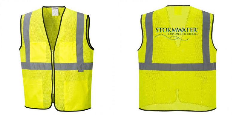 Custom Lightweight High Visibility Yellow Tampa Mesh Vest