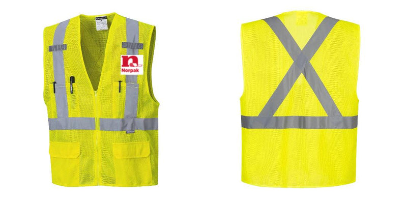 Custom Hi-Vis YELLOW Mesh X Back Executive Vest