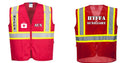Custom RED Safety Vest Reflective High Visibility with Pockets
