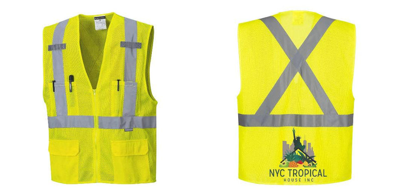 Custom Hi-Vis YELLOW Mesh X Back Executive Vest