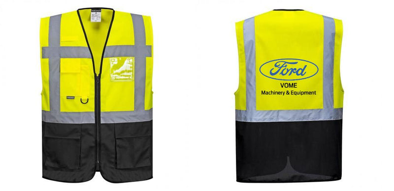 Custom Warsaw Yellow and Black Professional Style Safety Vest