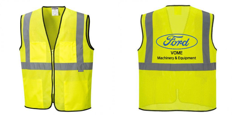 Custom Lightweight High Visibility Yellow Tampa Mesh Vest