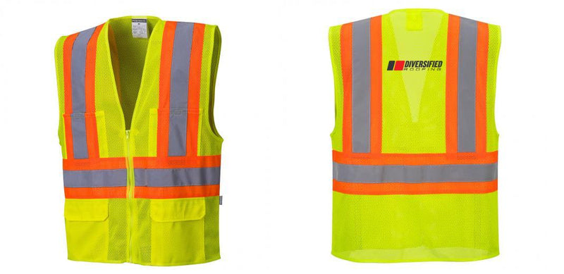 Custom Contrast High Visibility Full Mesh Yellow Safety Vest