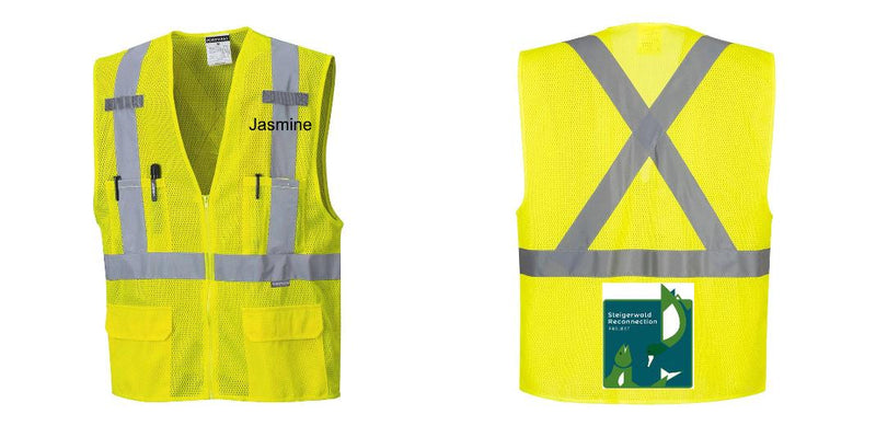 Custom Hi-Vis YELLOW Mesh X Back Executive Vest