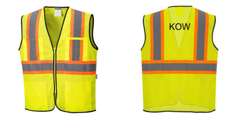 Custom Yellow Mesh Class 2 Reflective Safety Vest with Pockets
