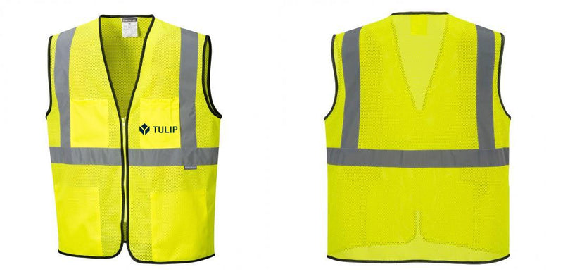 Custom Lightweight High Visibility Yellow Tampa Mesh Vest