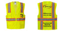 Custom Yellow Class 2 Safety Vest with Cooling Mesh Back