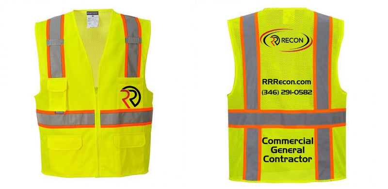Custom Yellow Class 2 Safety Vest with Cooling Mesh Back