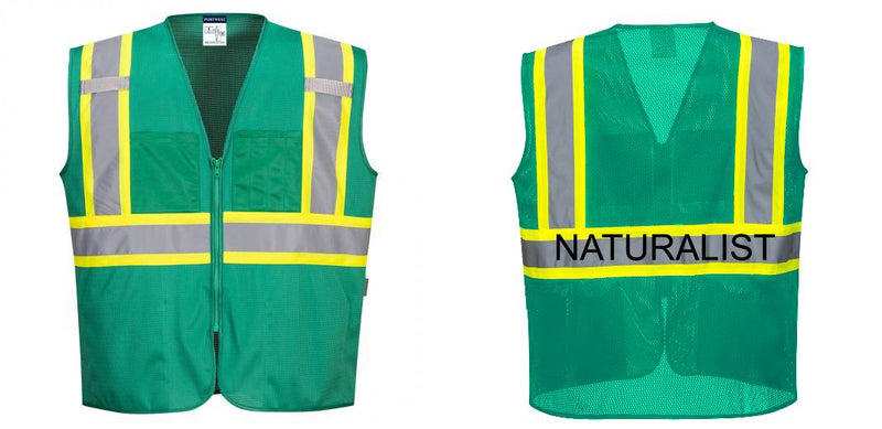 Custom Green Safety Vest Reflective High Visibility with Pockets
