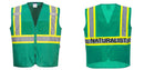 Custom Green Safety Vest Reflective High Visibility with Pockets