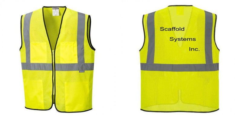 Custom Lightweight High Visibility Yellow Tampa Mesh Vest