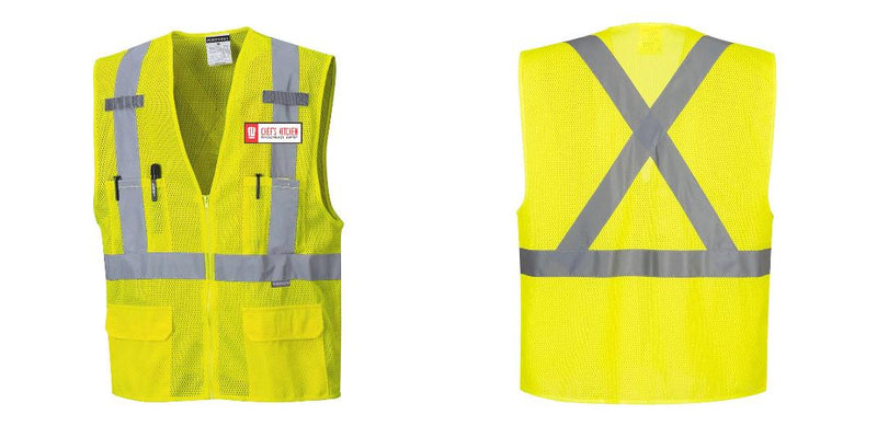 Custom Hi-Vis YELLOW Mesh X Back Executive Vest